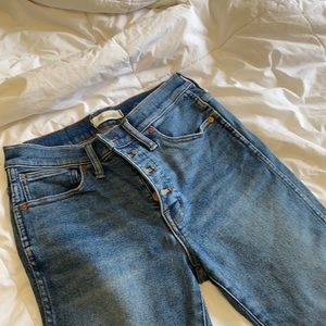 Madewell raw him high waist button fly denim jeans